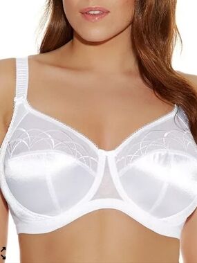 Elomi Cate Size 38M Full Figure Underwire Lace Cup Bra Size Nwot White